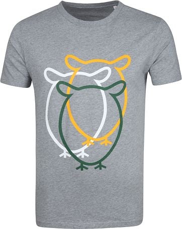 Knowledge Cotton Apparel T-shirt Owl Grau
