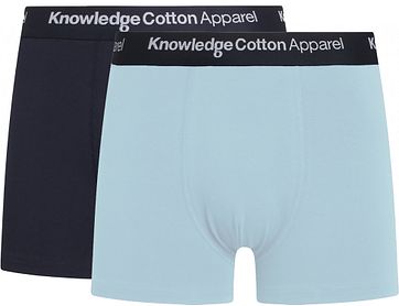 KnowledgeCotton Apparel Boxershorts Maple 2-Pack Lichtblauw