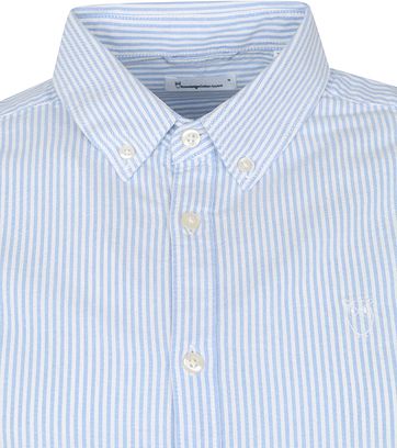 KnowledgeCotton Apparel Elder Stripes Hemd Dunkelblau