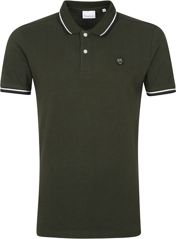KnowledgeCotton Apparel Rowan Polo Donkergroen