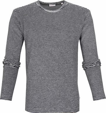 KnowledgeCotton Apparel Striped Pullover Grey