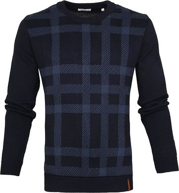 KnowledgeCotton Apparel Trui Dessin Navy