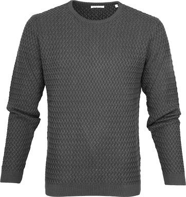 KnowledgeCotton Apparel Trui Diamond Grijs