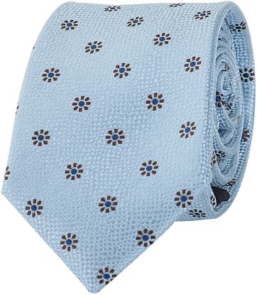Krawatte Seide Blau Blumen