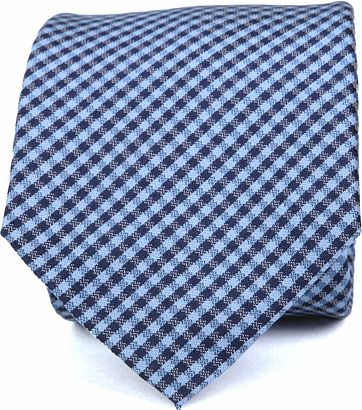 Krawatte Seide Dessin Blau Karo K82-4