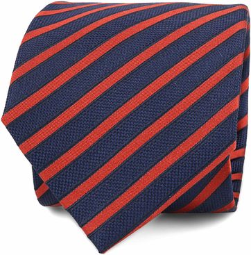 Krawatte Seide Navy Rot Streifen F82-1