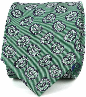 Krawatte Seide Paisley Gr&uuml;n