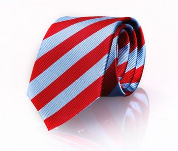 Krawatte Seide Rot - Blau Streifen FD08