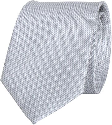 Krawatte Seide Silber Grau Motiv