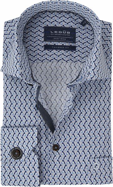 Ledub Hemd MF Dessin Blau SL7