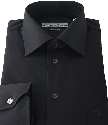 Ledub Hemd Schwarz Modern Fit
