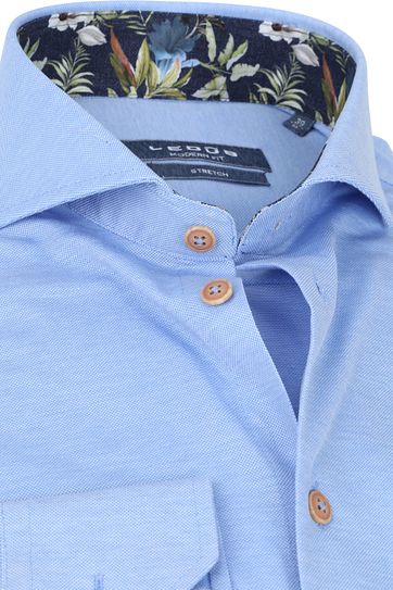 Ledub Hemd Stretch Blau