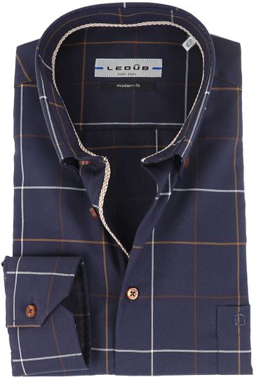 Ledub Non Iron Shirt Navy Checks
