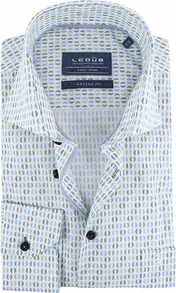 Ledub Overhemd Dessin Groen