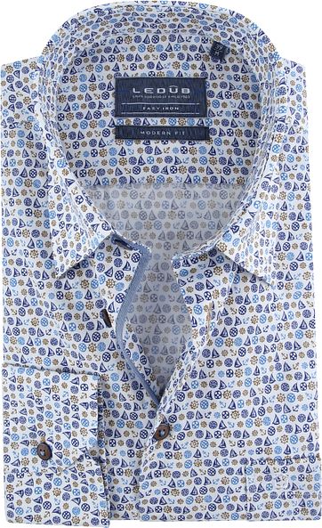 Ledub Overhemd MF Blauw Schepen
