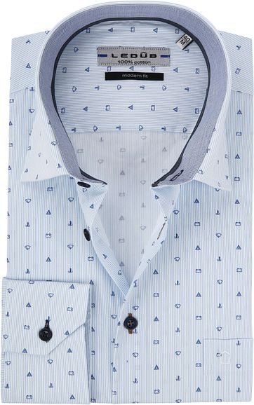 Ledub Overhemd MF Dessin Blauw