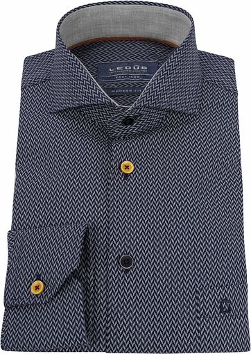 Ledub Overhemd MF Dessin Navy