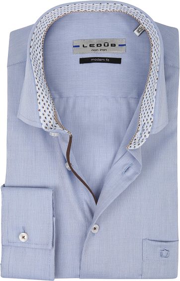 Ledub Overhemd MF Non Iron Blauw