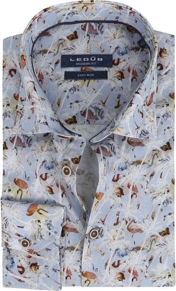 Ledub Shirt Flowers Light Blue