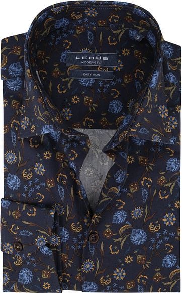 Ledub Shirt Print Flowers Navy