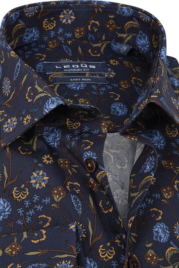 Ledub Shirt Print Flowers Navy