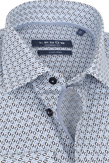 Ledub Shirt Print Lightblue Pattern