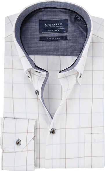 Ledub Shirt White Check Non Iron MF