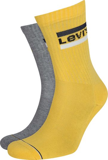 Levi's 2-Pack Sportswear Sokken Grijs Geel