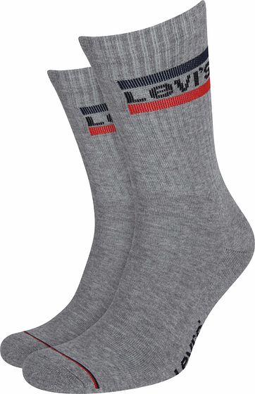 Levi's 2-Pack Sportswear Sokken Grijs Wit