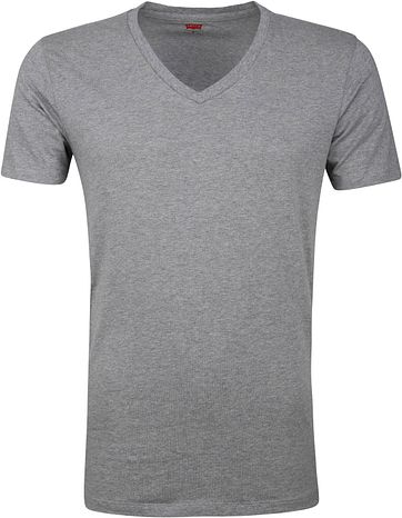Levi's T-Shirt V-Hals Grijs 2-Pack