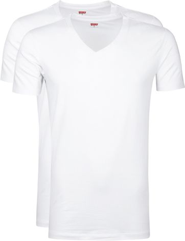 Levi's T-Shirt V-Neck White 2Pack 