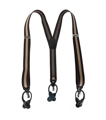 Luxus Hosenträger Braun-Beige