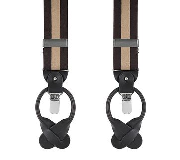 Luxus Hosenträger Braun-Beige