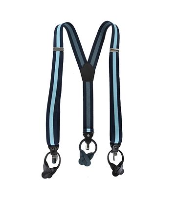 Luxus Hosenträger Dunkelblau - Hellblau