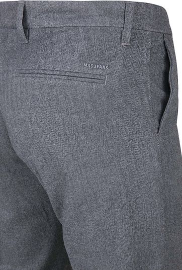 Mac Lennox Chino Herringbone Grey Blue