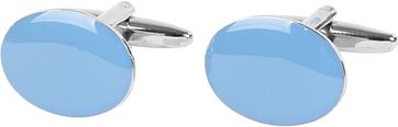 Manschettenknöpfe Hell Blau Oval NR100