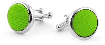 Manschettenknöpfe Seide Apfelgrün F33