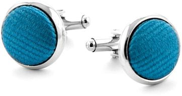 Manschettenknöpfe Seide Himmelblau F19