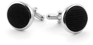 Manschettenknöpfe Seide Schwarz F08