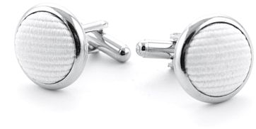 Manschettenknöpfe Seide Weiß F27