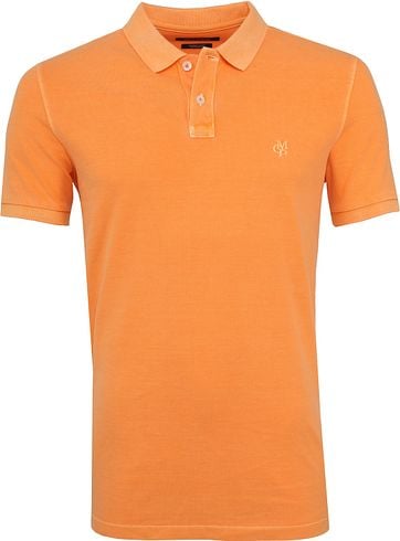 Marc O\`Polo marc o`polo polo garment dyed papaya oranje