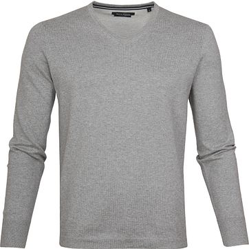 Marc O'Polo Pullover V-Hals Lichtgrijs