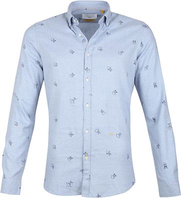 New In Town Shirt Dessin Blue