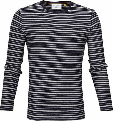 New In Town Strepen Trui Navy