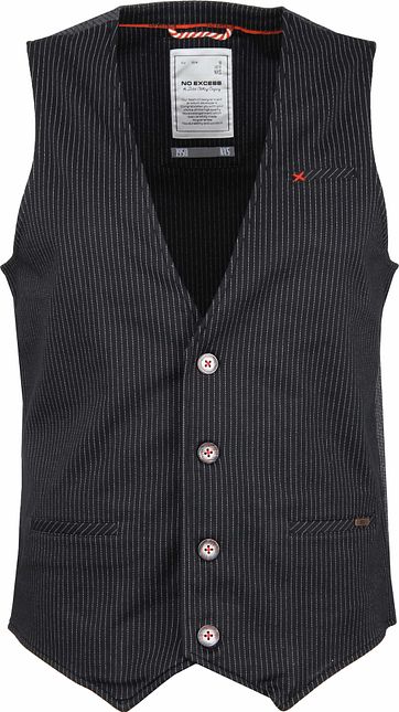 No-Excess Gilet Jersey Stripe Zwart