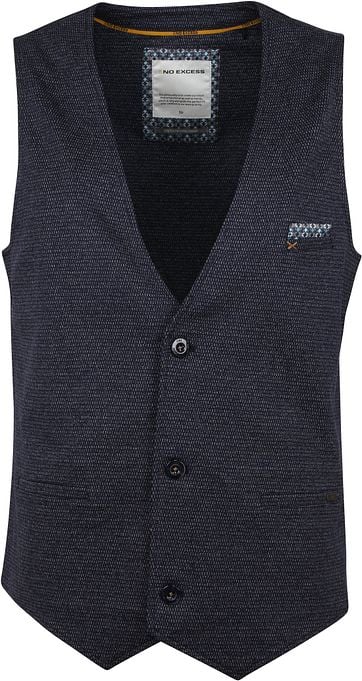 No Excess Gilet Printed Navy
