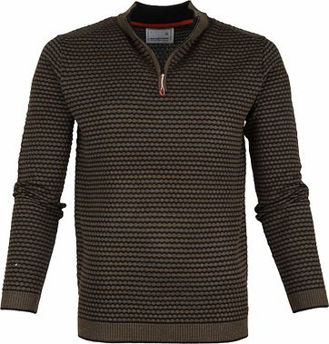 No-Excess Half Zip Donkergroen
