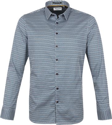 No-Excess Hemd Muster Aqua Blau