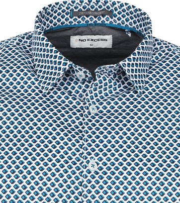 No-Excess Hemd Würfel Aqua Blau
