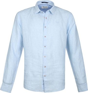 No-Excess Leinen Hemd Hellblau